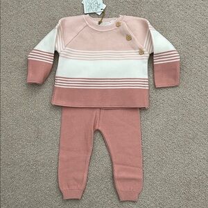 NWT Feltman Brothers coral rose knit pant set